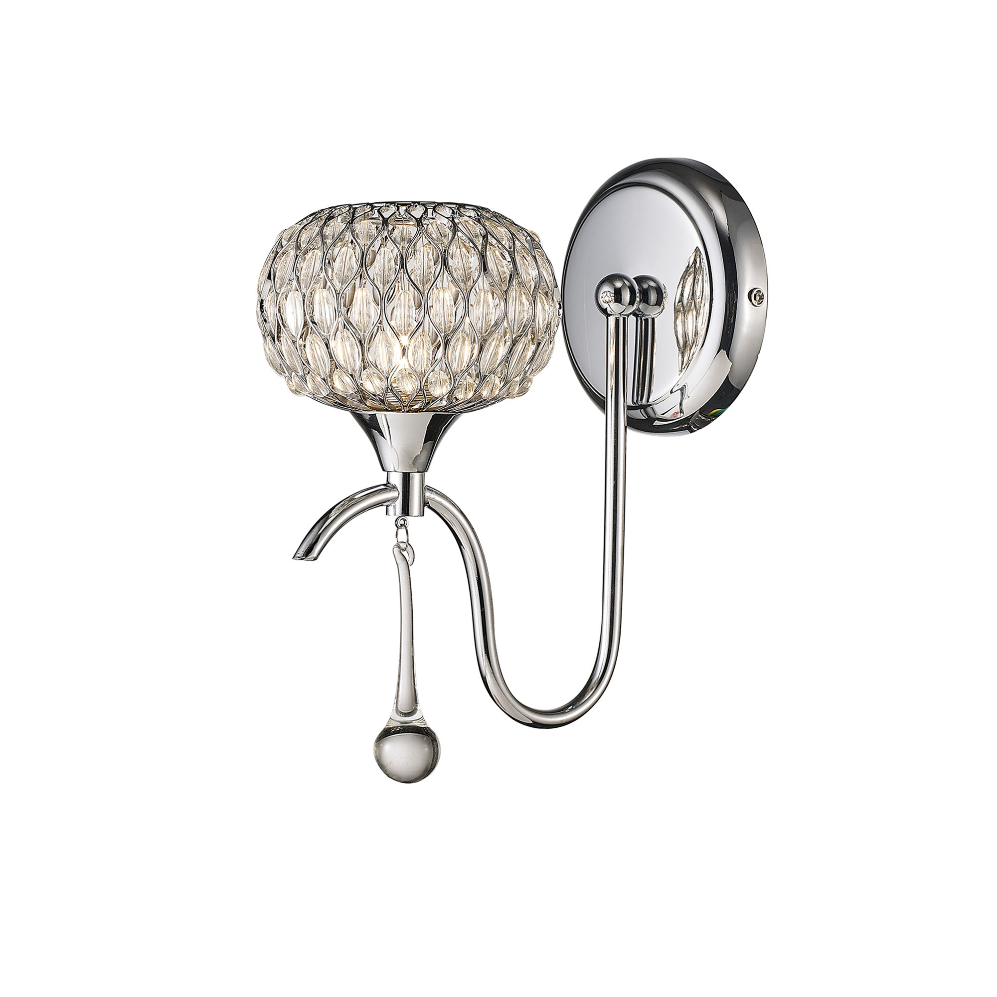 Chelsie Polished Chrome Wall Lights Diyas Armed Wall Lights